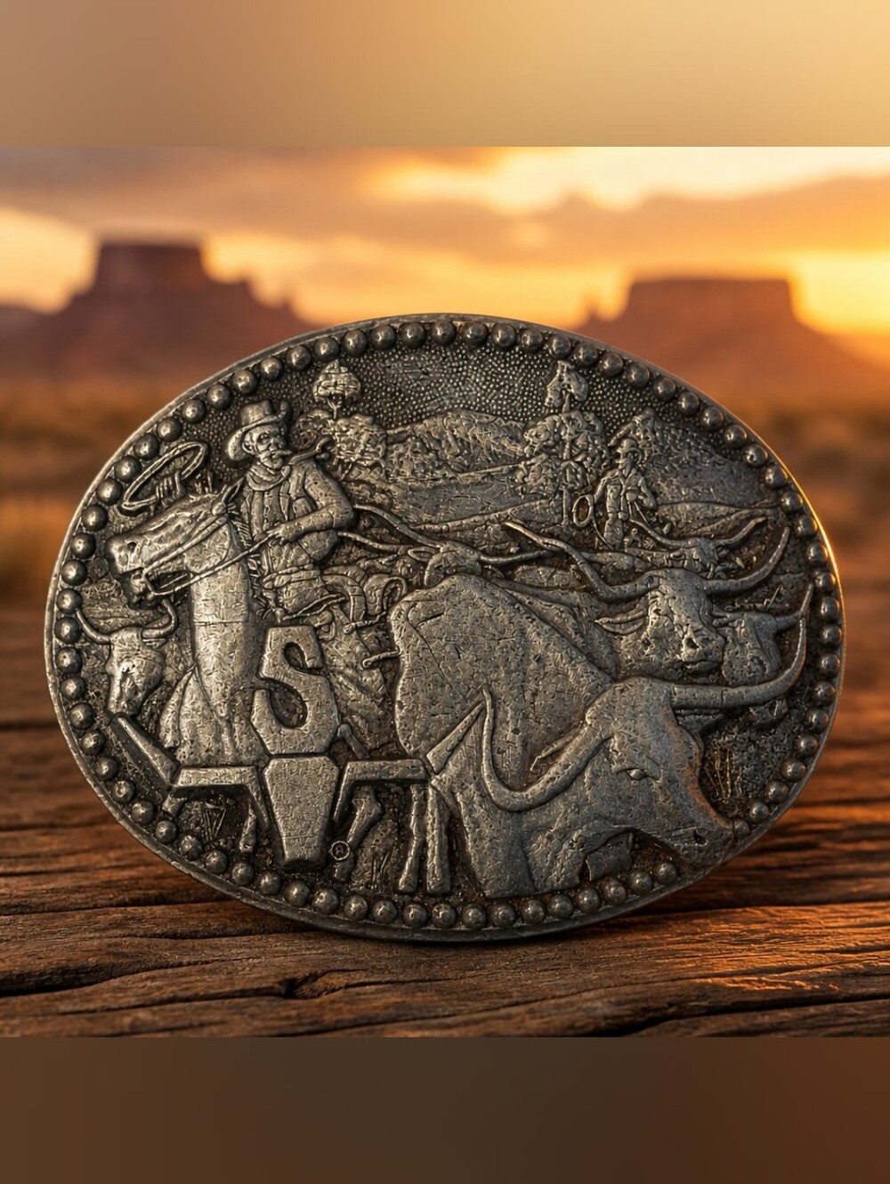 Cowboys Cattle Drive Belt Buckle 4x3 Cowpoke Ranch Hand Award Design Medals 1230